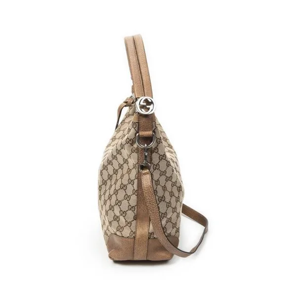 Gucci Brown Beige GG Canvas Shoulder Bag - Picture 3 of 10